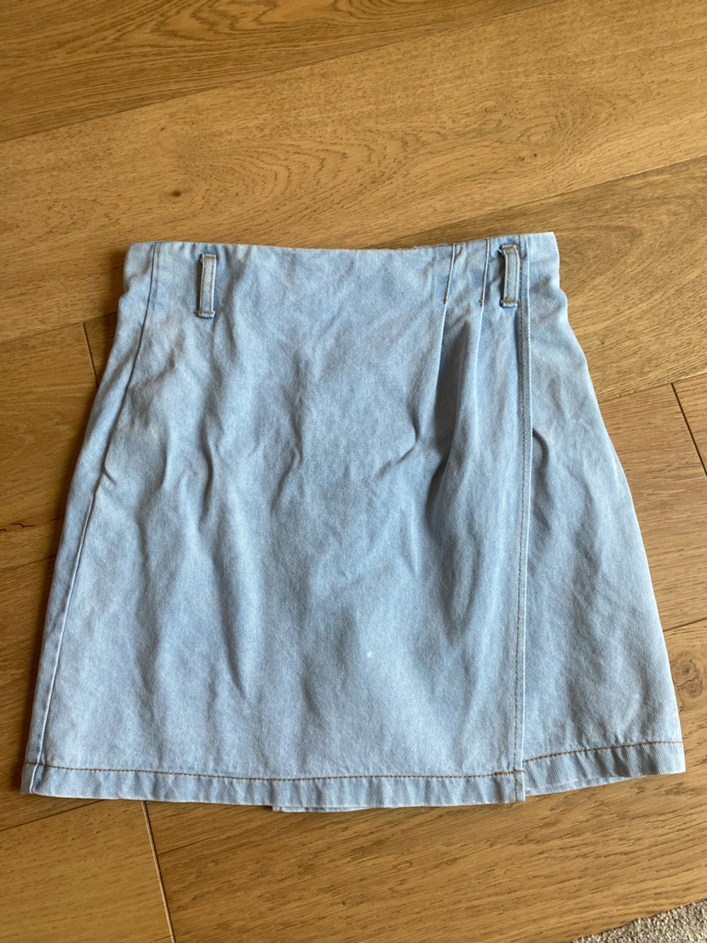 Vintage Light Blue Denim Mini Skirt - Classic A-Line